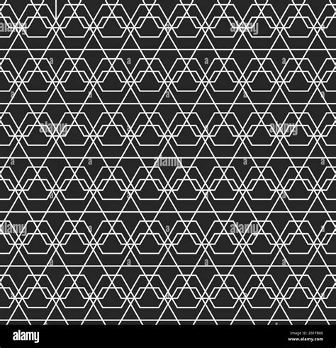 Black And White Geometric Background Seamless Linear Design Pattern