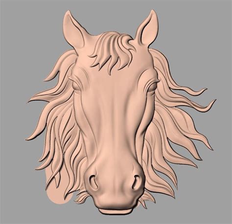 Horse 3d Relief Model Stl Format File For Cnc Carving