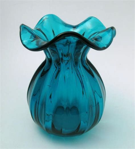 Vintage Italian Murano Sea Blue Green Art Glass Posy Vase Blue Green Art Glass Art Art Glass