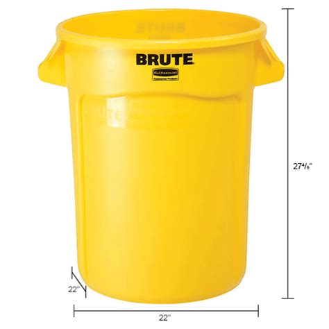 Rubbermaid Brute® 2632 Trash Container Wventing Channels 32 Gallon