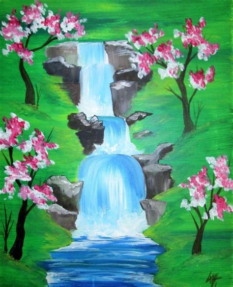 Waterfall Painting Art Projects Amazing Art Painting Canvas Art