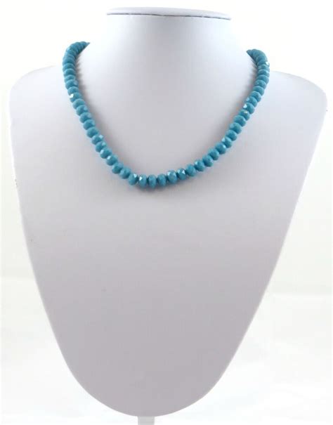 Turquoise Crystal Necklace Etsy