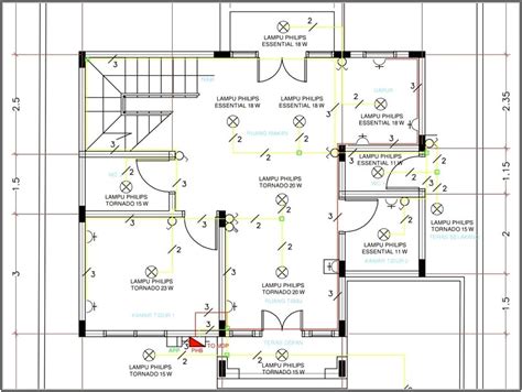 Denah Instalasi Listrik Rumah Bertingkat Dwg Gambar Design Rumah