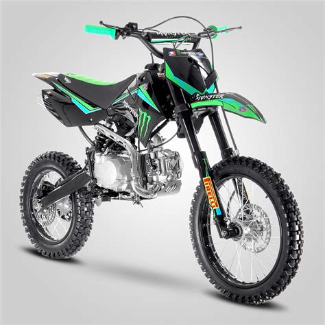 Dirt bikes that are made specifically for trail riding are going to have bigger tires (smaller wheels, more rubber) and softer suspension to make the ride more comfortable. Dirt bike, Pit Bike SX 140cc 14/17 Monster Energy Small MX ...