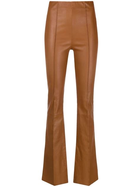 Remain High Waisted Flared Leather Pants Farfetch