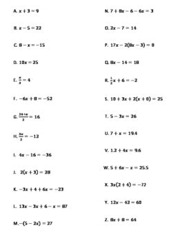 This worksheet is a combination of problem types from this category. Solving Multi-Step Equations Coloring Worksheet by Gordon ...