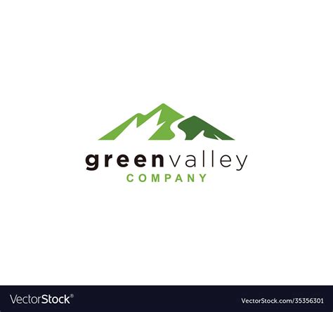 Inspiring Symbols Mountain And Valley Logos Vector Image