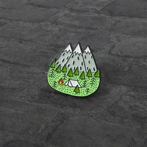 Mountain Forest Tent Pin Brooch Explore Nature Enamel Pins