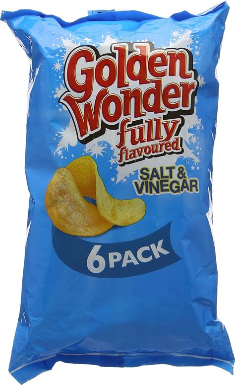 Golden Wonder Crisps Salt And Vinegar 6 X 25g Packets Uk