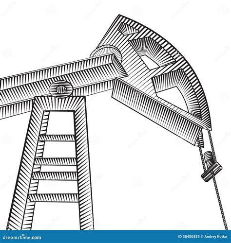 Oil Pump Jack Stock Vector Illustration Of Fuel Derrick 35400535