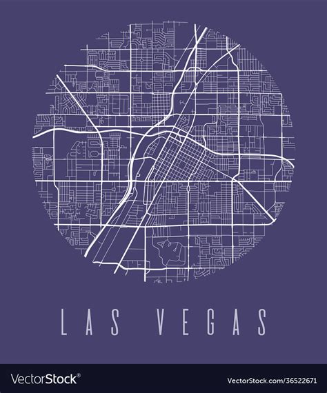Las Vegas Map Poster Decorative Design Street Map Vector Image