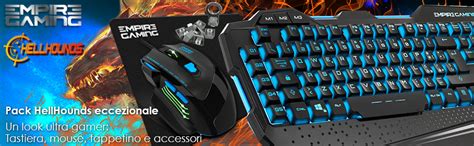 Empire Gaming Hellhounds Pack Tastiera Italiano Qwerty Mouse E Mouse