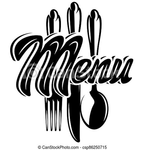 Stylish Lettering Menu With A Set Of Cutlery Template For Design