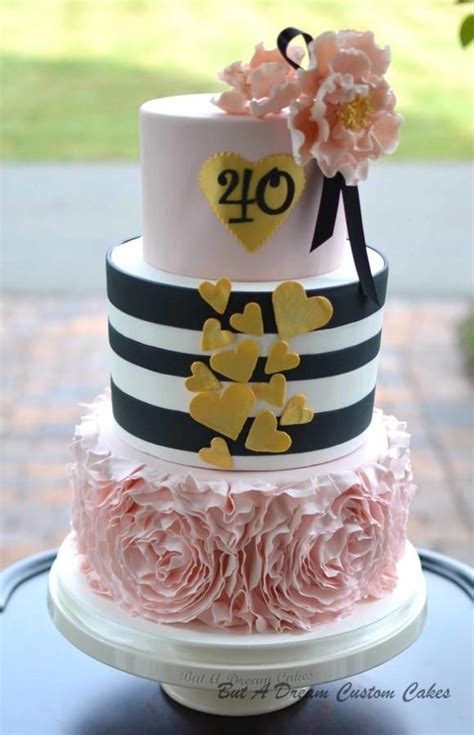 Aliexpress buy gold silver black glitter forty cake. 40th birthday cake - Cake by Elisabeth Palatiello … | 40th birthday cakes, Birthday cakes for ...