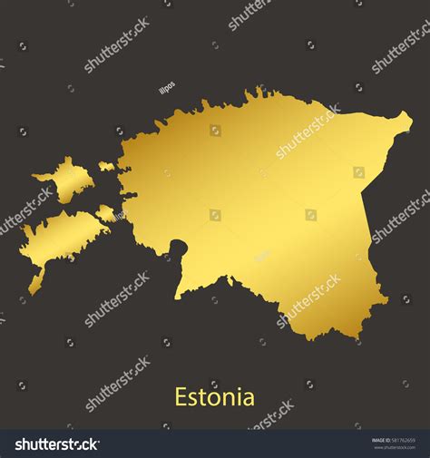 Estonia Mapborder Golden Gradient Vector Illustration Vector De Stock Libre De Regalías