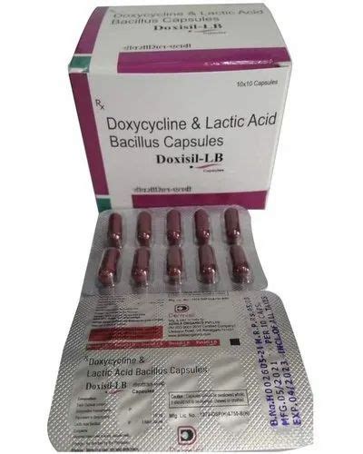Doxycycline And Lactic Acid Bacillus Capsules Prescription At Rs 400