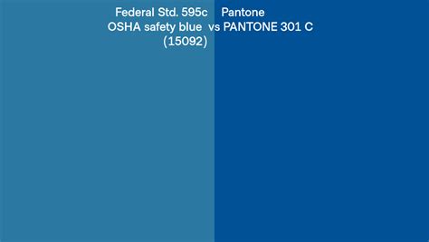 Federal Std 595c Osha Safety Blue 15092 Vs Pantone 301 C Side By