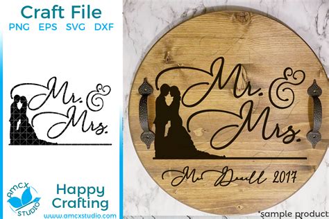 mr and mrs wedding couple svg file