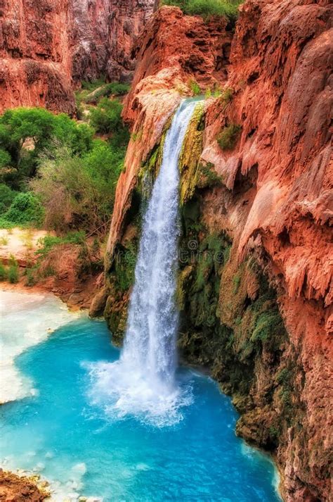 Beautiful Havasu Fallssupai Arizona Stock Photo Image Of Deep