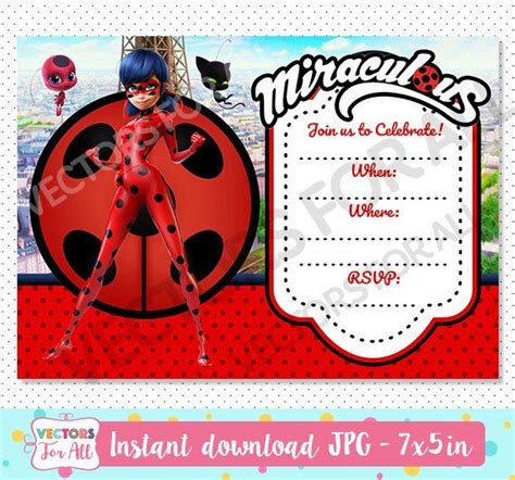 Miraculous Ladybug Fill In Invitation Miraculous Ladybug Fill In