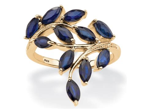 2 64 Tcw Genuine Marquise Cut Midnight Blue Sapphire Ring In 18k Gold