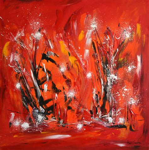 tableau moderne rouge de style contemporain abstrait