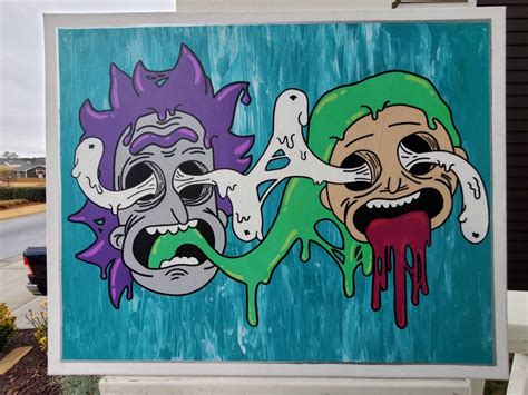 Trippy Rick And Morty Painting Rick And Morty Fan Art