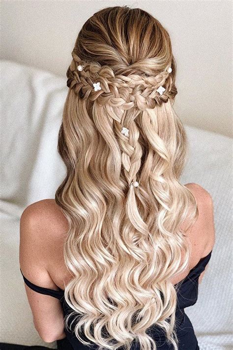 Wedding Hairstyles For Long Curly Hair Down 41 Half Up Half Down