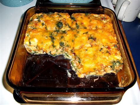 Get Real Cooking Bacon Egg Cheese And Spinach Casserole