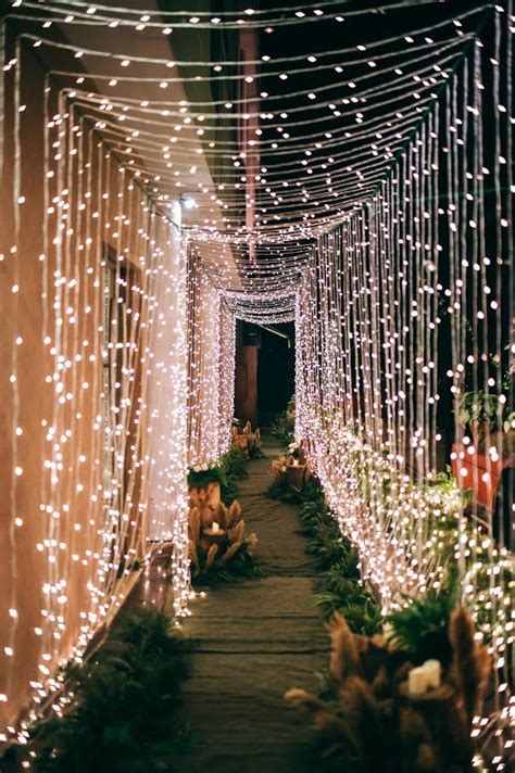 Fairy Light Decor Ideas For Sangeet Night At Home Wedding Entrance
