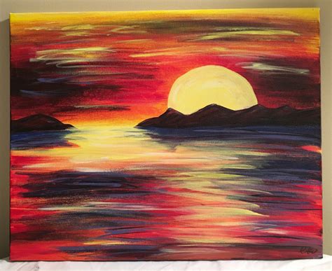 26 Rainbow Sunset Abstract Acrylic Painting Etsy Abstract Painting