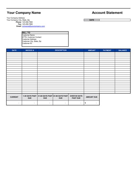 Accounts Receivable Template Printable Pdf Download