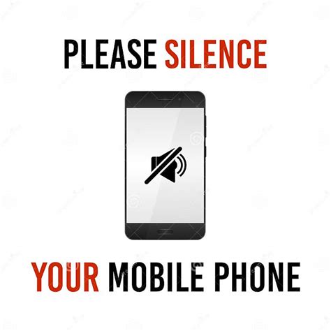 Please Silence Your Mobile Phone Vector Sign Stock Photo