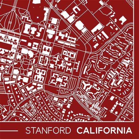 Stanford California Printable Map Stanford Campus Map T Etsy
