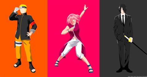 Black Hair Blonde Boruto Naruto Next Generations Babe Girl Minimalist Naruto Naruto Uzumaki Pink