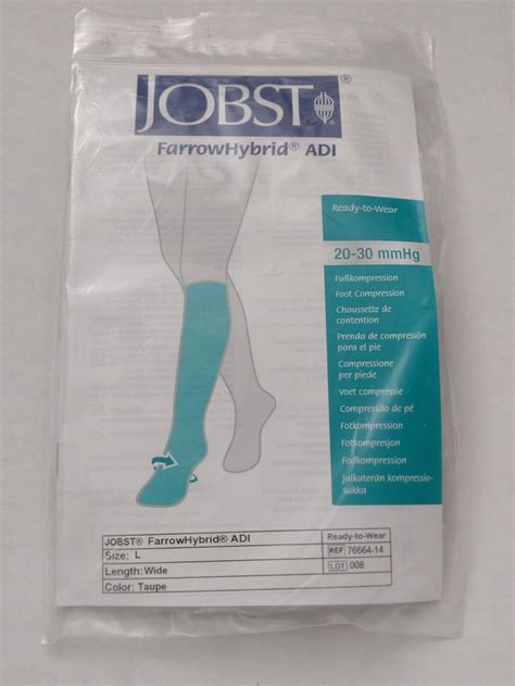 New Jobst Farrow Hybrid Adi Foot Compression Size L Wide Liner Sock