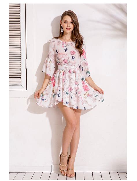 34 Flare Dress In Floral Print On Storenvy