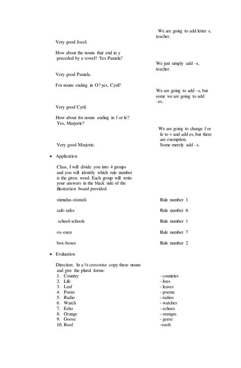 Detailed Lesson Plan For English Language Grade 6