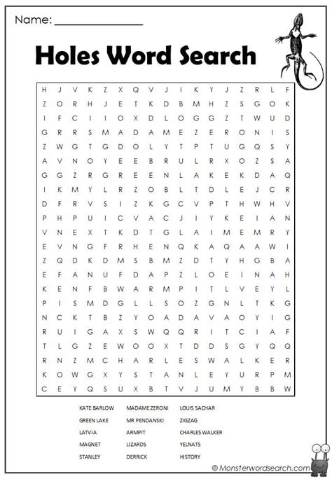 Holes Word Search