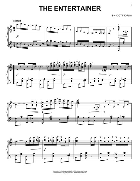 It was sold first as sheet music, and in the 1910s as piano rolls that would play on player pianos. The Entertainer sheet music by Scott Joplin (Piano - 64817)