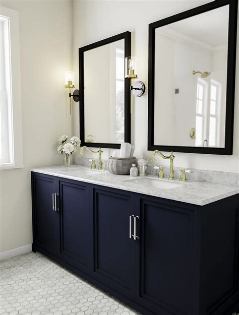 Tradition Takes Its Modern Liberties In This Beautiful Bathroom A Dark