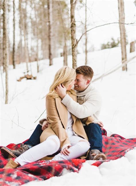 Snow Covered Cabin Engagement Inspired By This Engagement Shots