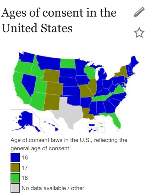 Ages Of Consent In The United States I Age Of Consent Laws In The U S Reflecting The