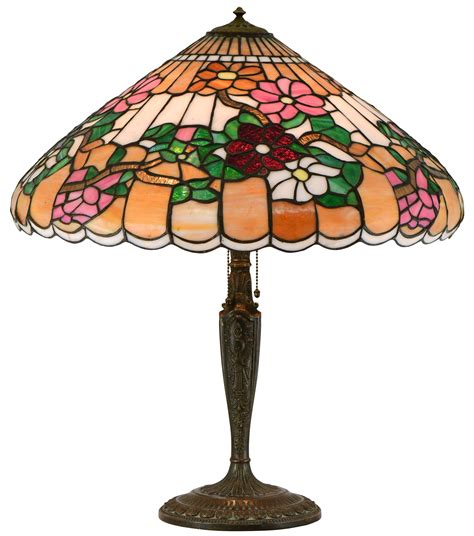 Lot Wilkinson Leaded Glass Floral Table Lamp