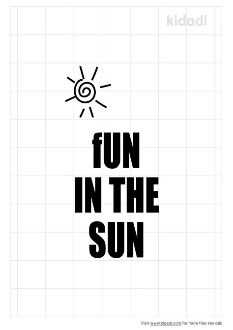 Free Fun In The Sun Stencil Stencil Printables Kidadl