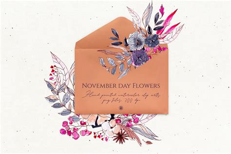 November Day Flowers Watercolor And Ink Flower Painting Watercolor