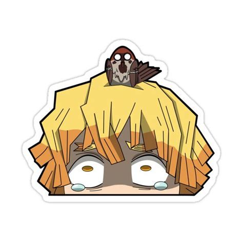 Zenitsu Peeker Sticker By Kawaiiicoco Anime Printables Anime