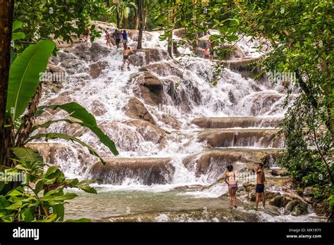 Dunns River Falls Ocho Rios Jamaica West Indies Stockfotografie Alamy