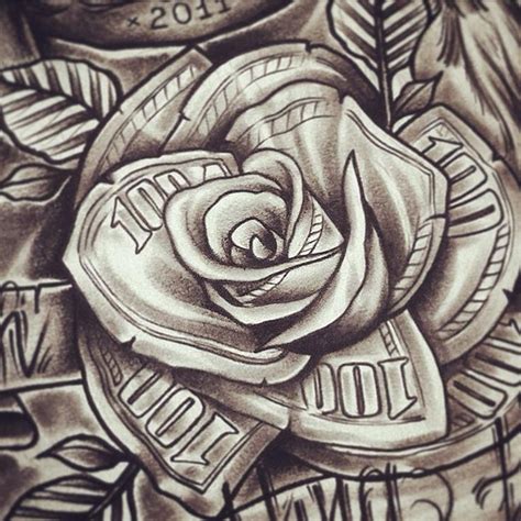 By Edward Miller Money Rose Tattoo Money Tattoo Rose Drawing Tattoo