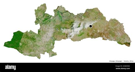 Shape Of Shinyanga Region Of Tanzania With Its Capital Isolated On